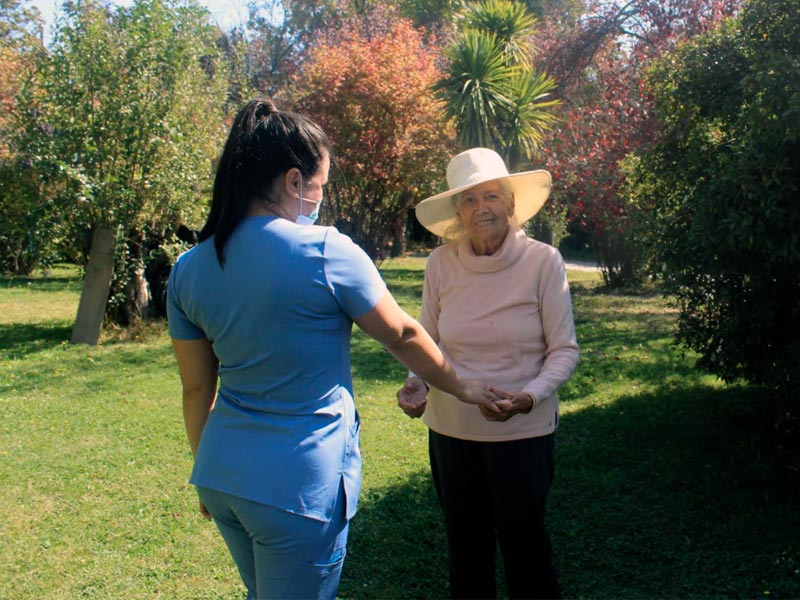 Nurse and senior man